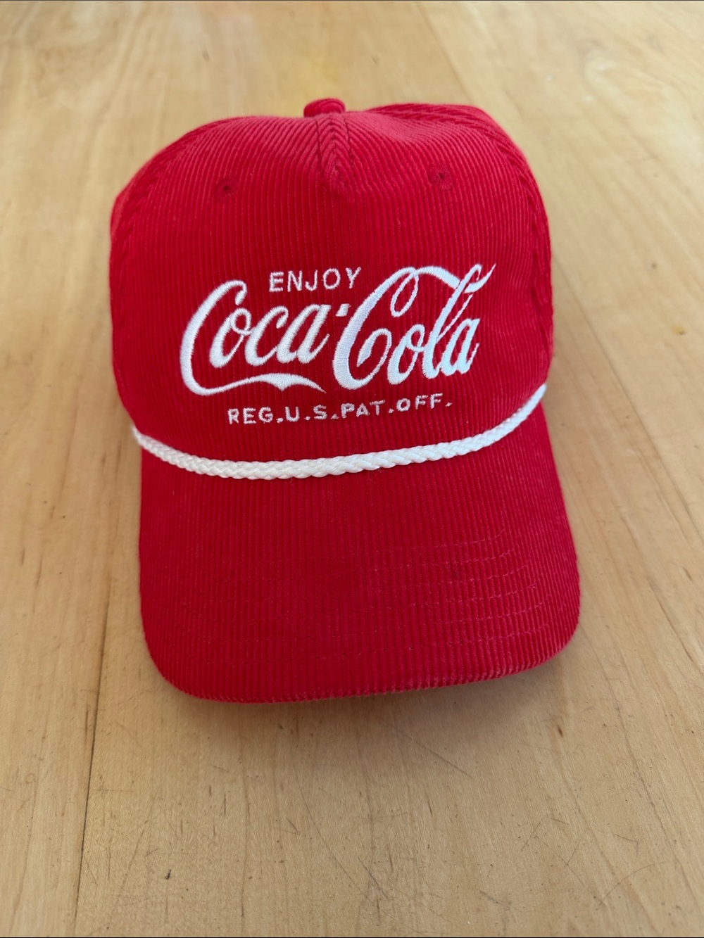 Red Corduroy Coca Cola Hat